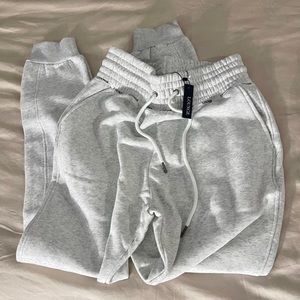 Lounge Underwear High Waisted Scrunchie Joggers - Ash White NEW W TAGS